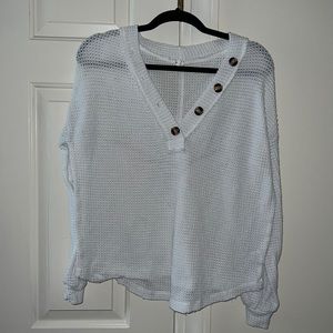 White sweater w buttons